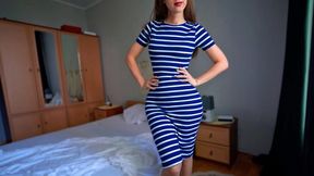 Skinny Step Mom accidentally orgasms while helping Stepson cum in her panties