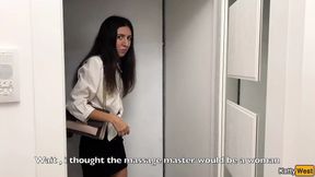 Married Girl Cheats on Her Husband with a Masseur Right on the Table