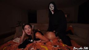 Sexy Fit Buxom Babe Gets Toyed & Fucked Up To Squirting By Ghost-face On Halloween Night