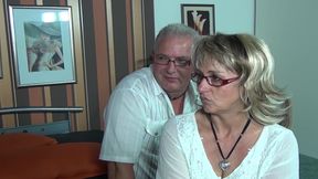 Two older German ladies sharing big dick in threesome