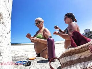 My wicked ally and I made out on the beach for everybody to watch...