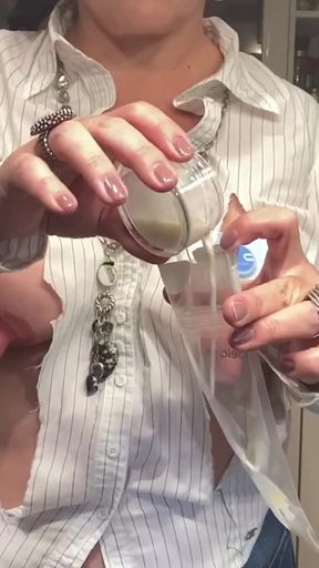 49-year-old MILF Still Bottles Breast Milk