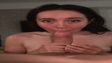 Big tits babe blowjob with facial